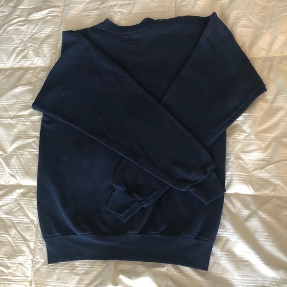 Womens Frenchies and Yoga Navy Crewneck Sweatshirt - Picture 5 of 6